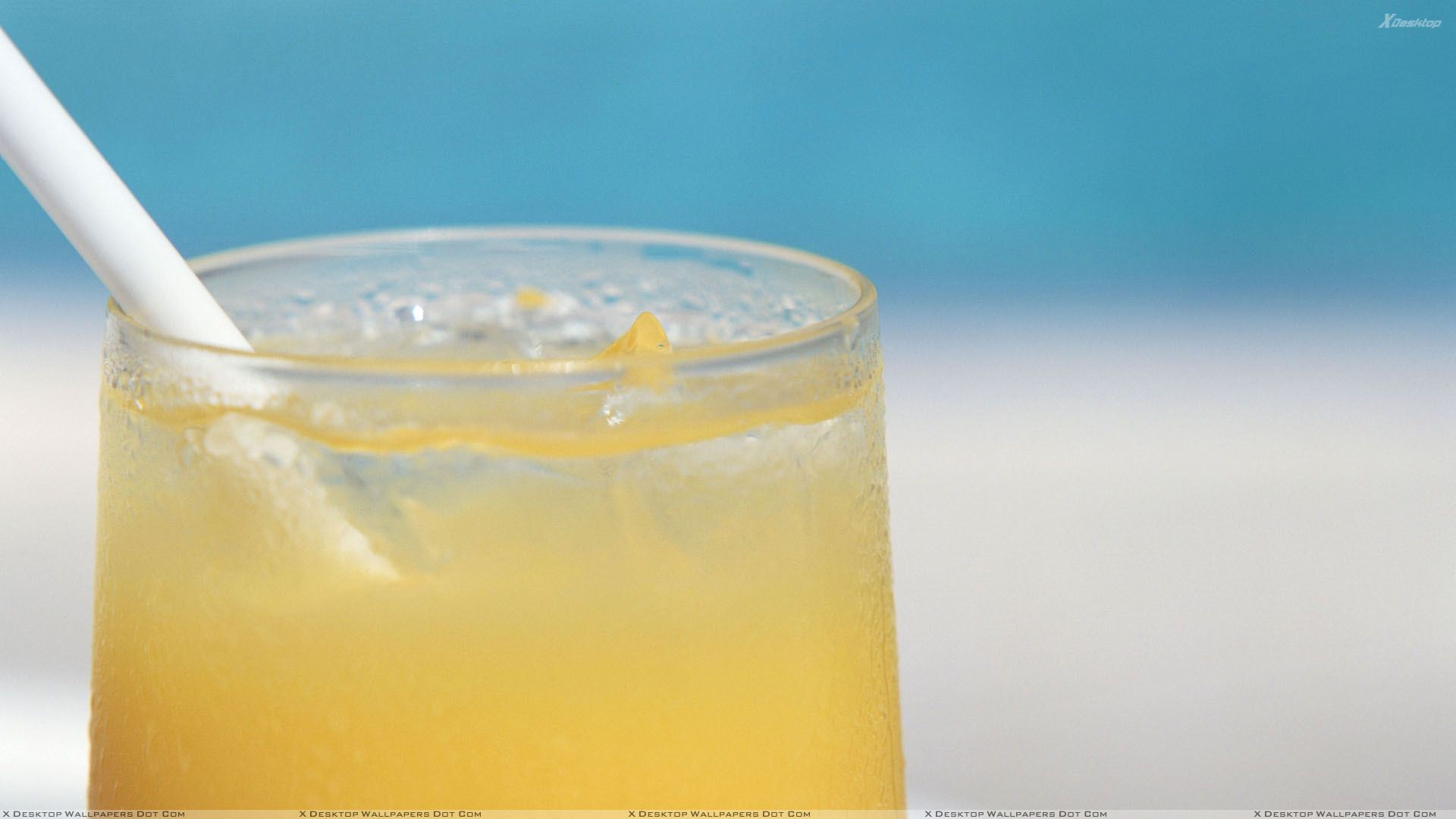Mango Shake Closeup With Straw